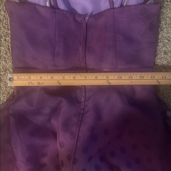 Purple ombré polka dot dress with detachable straps - Picture 8 of 11